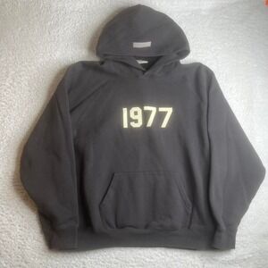 Essentials Feat of God men's iron grey "1977" embroidered hoodie oversized xxl